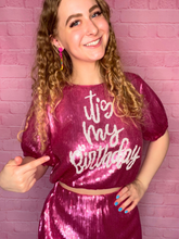 Load image into Gallery viewer, Sequin Birthday Crop Top - 2 Colors!
