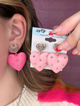 Load image into Gallery viewer, Bling Heart Earrings - 2 Colors!
