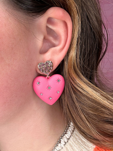 Bling Heart Earrings - 2 Colors!