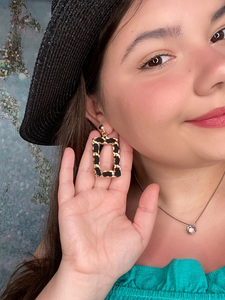 Chain/Leather Earrings