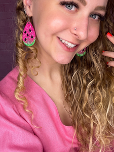 Glitter Watermelon Earrings