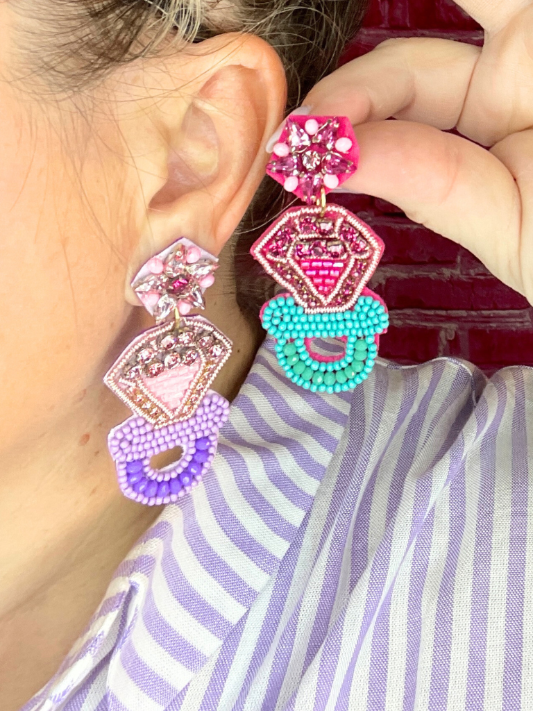 Ring Pop Beaded Earrings - 2 Colors!