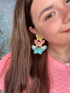 Beaded Butterfly Trio Earrings