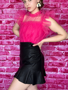 Vegan Leather Petal Skirt - 3 Colors!